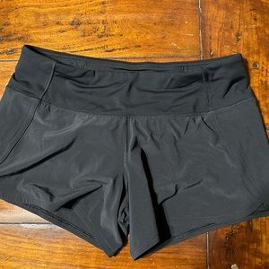Size 6 Lululemon Black 4” Running Shorts like new